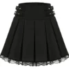 SCARLET DARKNESS Buckle Strap Skirt Women Steampunk Elastic Waist Pleated A-Line M Lace Hem Black 205A22-2 steampunk buy now online SCARLET DARKNESS Buckle Strap Skirt Women Steampunk Elastic Waist Pleated A-Line M Lace Hem Black 205A22-2 steampunk buy now online