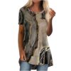 Women Blouse Party Elegant Short/Long Sleeve Tops for Work UK Summer O-Neck Loose Tops Casual Print T-Shirts Short Sleeve Blouse Business Office Top Ladies Loose Shirt Blouse for Spring/Summer steampunk buy now online