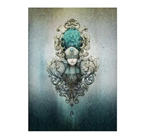 Decoration Canvas HD Prints Steampunk Feather Flower Violin Girl Owl Poster Painting Living Room Wall Art Picture 40 x 50 cm Without Frame steampunk buy now online