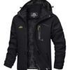 TACVASEN Winter Jacket Men Warm Waterproof Skiing Jacket Fleece Snowboarding Military Outdoor Lightweight Jacket Coat Parka with Hood Raincoat Black steampunk buy now online