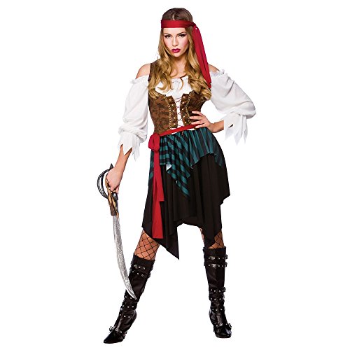 Adult Womens Caribbean Pirate Fancy Dress Costume - Small (UK 10-12) steampunk buy now online