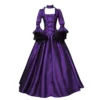 Christmas Costume Gothic Dresses Women's Fashion Pattern 1950s Evening Dress Women's Oversized 80s Plain Long Demon Party Women Steampunk Carnival Evening Dresses with Hood, Purple-4, M steampunk buy now online