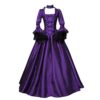 Christmas Costume Gothic Dresses Women's Fashion Pattern 1950s Evening Dress Women's Oversized 80s Plain Long Demon Party Women Steampunk Carnival Evening Dresses with Hood, Purple-4, M steampunk buy now online