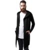 Urban Classics Men's Hooded Edge Long Frayed Sleeve Sweatshirt with Hoodie, Open Front Cardigan, Black, S steampunk buy now online