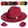JK Home Wide Brim Fedora Hat - Felt Panama Cap - 2pcs Adjustable Bands - Vintage Style Cosplay Rose Red steampunk buy now online