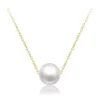 Necklaces for Women Girls White Pearl Pendant Chain Necklace 8mm Freshwater Pearl Women's 18K Gold Necklace 18inch Choker Necklaces steampunk buy now online
