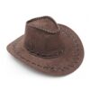 NYKKOLA Deluxe Wide Brim Suede Cowboy Hat Unisex Fancy Dress Accessory (Dark Coffee) steampunk buy now online