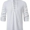 YAOHUOLE Men Shirt Cosplay Viking Pirate Steampunk Vampire Renaissance Gothic Victorian Clothing White XL steampunk buy now online YAOHUOLE Men Shirt Cosplay Viking Pirate Steampunk Vampire Renaissance Gothic Victorian Clothing White XL steampunk buy now online