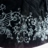 Large Victorian black silk velvet fabric hand embroidered w jet stones beads for making capelet cape, steampunk clothing, RARE sewing supply by MyFrenchAntiqueShop steampunk buy now online