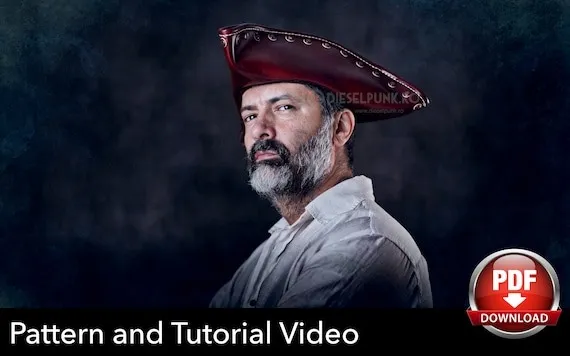 Pirate Hat PATTERN - DIY Hat - Pdf Download - Video Tutorial by DieselpunkRo steampunk buy now online Pirate Hat PATTERN - DIY Hat - Pdf Download - Video Tutorial by DieselpunkRo steampunk buy now online