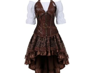 Steampunk Dress Plus Size, Steampunk Cosplay Costume, 3 pieces set pirate costume for woman, Steampunk Clothing Plus Size, Steampunk skirt by MyRadikalBoutique steampunk buy now online