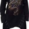 Spiral - Dragon Cogs - Laceup Sherwood Hoody with Teardrop Hem - XL Black steampunk buy now online