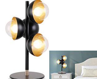 DAETNG Modern Industrial metal work lamp, Vintage Bedside Acrylic Contemporary Blackened Bronze with Metal Nightstand, Bedroom, Living Room, Office, Study Table Lamp steampunk buy now online