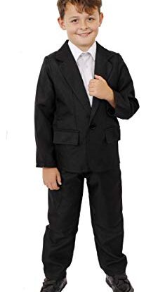 KIDS SECRET AGENT FANCY DRESS COSTUME. BLACK SUIT. 2PC BLACK SUIT WITH JACKET & TROUSERS. PERFECT FOR SCIENCE FICTION, MOVIE THEMED & HALLOWEEN FANCY DRESS COSTUMES. X-LARGE steampunk buy now online