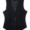 ranrann Womens Formal Regular Fitted Dressy Suit Single/Double Breasted V Neck Vest Waistcoat Black 4XL steampunk buy now online