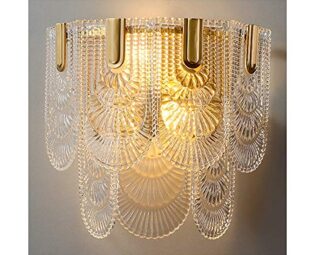 TASGK Vintage Indoor Wall Light Modern, Retro Metal All Brass Wall Sconce Lamp, Antique Creative Rural Glass Shade Wall Lamp for Living Room Bedroom Dining Room steampunk buy now online
