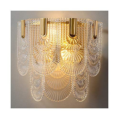 TASGK Vintage Indoor Wall Light Modern, Retro Metal All Brass Wall Sconce Lamp, Antique Creative Rural Glass Shade Wall Lamp for Living Room Bedroom Dining Room steampunk buy now online