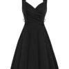 SCARLET DARKNESS Sleeveless with Drawstring Women Party Dress Retro Steampunk Dress Medieval V-Neck A-Line Cocktail XL Black 164S22-1 steampunk buy now online