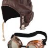FNA FASHIONS Biggles Hat Pilot Goggles Frame Aviator Grandpa's Great Escape Fancy Dress Kit steampunk buy now online