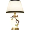 SDFDSSR Hand-painted Flowers And Birds Chinoaserie Style Lamps Bedroom Bedside Lamp With Drum-shaped Fabric Lampshade Creative Glass Table Lamps Desk Nightstand Table Lamp steampunk buy now online