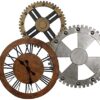 JRZTC Wall Art Decor Metal Wall Art Silent Gear Wall Clock - for Living Room Hotel Restaurant Decoration 2 Styles steampunk buy now online