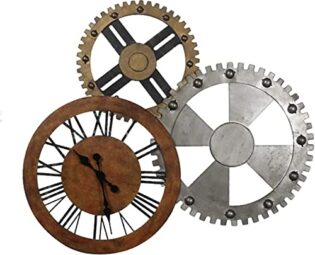 JRZTC Wall Art Decor Metal Wall Art Silent Gear Wall Clock - for Living Room Hotel Restaurant Decoration 2 Styles steampunk buy now online