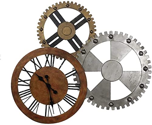 JRZTC Wall Art Decor Metal Wall Art Silent Gear Wall Clock - for Living Room Hotel Restaurant Decoration 2 Styles steampunk buy now online