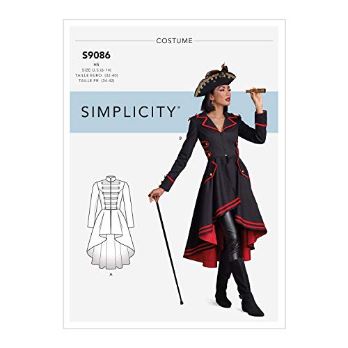 SIMPLICITY Sewing Pattern S9086 Misses' Steampunk Costume Coats, 14-16-18-20-22, R5 steampunk buy now online