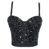 n/a Women Party Corset Bra Tops Steampunk Gothic Push Up Gorset Rhinestone Tops Sexy Lingerie Clubwear Sliver (Color : D, Size : XL) steampunk buy now online