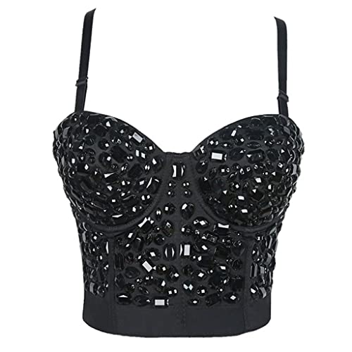 n/a Women Party Corset Bra Tops Steampunk Gothic Push Up Gorset Rhinestone Tops Sexy Lingerie Clubwear Sliver (Color : D, Size : XL) steampunk buy now online