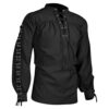 Men's Pirate Shirt Viking Steampunk Retro Renaissance Medieval Gothic Victorian Tee Tops Plus Size Lace Up Long Sleeve Blouse Black steampunk buy now online