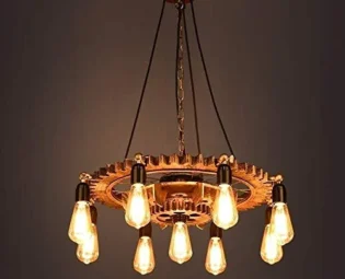 Raelf Chandeliers Vintage Industrial Steampunk Chandelier E27/E26 9-Lights Gear Shape Rustic Water Pipe chandeliers Retro Ceiling Lighting Fixture Restaurant farmhouse chandelier steampunk buy now online