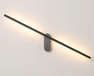 Wall Light Indoor Nordic Simple Creative LED 12w Warm Light Energy Saving 360° Free Rotation Black Aluminum Long Strip Wall Lamp for Living Room Bedroom Bedside Lamp Restaurant Corridor steampunk buy now online