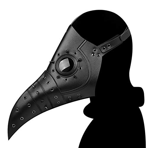 ThinkTop Plague Doctor Mask, Rivet Steampunk Costume Mask, Long Nose Bird Beak Mask, PU Leather Mask for Halloween Party Cosplay Props (Style-A)… steampunk buy now online