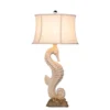 Desk Lamp Vintage Do The Old Bedroom Bedside Reading Light Fabric Shade Environmentally Friendly Resin Seahorse Table Lamp E27 Socket with Button Switch for Living Room Home Decoration steampunk buy now online