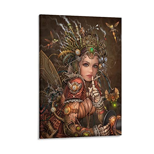 Steampunk Robot Woman Canvas Art Poster And Wall Art Picture Print Modern Family Bedroom Decor Posters 08x12inch(20x30cm) steampunk buy now online