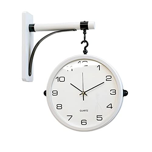 Wall Clocks Wall Clock Double-Sided Wall Clock Simple Modern Home Living Room Bedroom Study Office Decoration Wall Clock White Beige Wall Clock Silent Non-Ticking Décor steampunk buy now online