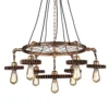 Raelf Retro Restaurant Light Chandelier Personality Steampunk Hanging Light 7-Lights American Industrial Pendant Light Light Fixtures Ceiling Chandelier Edison E27 Gear Creative Chandelier steampunk buy now online