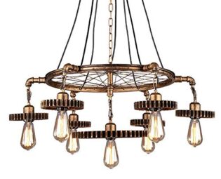 Raelf Retro Restaurant Light Chandelier Personality Steampunk Hanging Light 7-Lights American Industrial Pendant Light Light Fixtures Ceiling Chandelier Edison E27 Gear Creative Chandelier steampunk buy now online