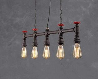 Raelf Vintage Ceiling Pendant 5 Lights Vintage Chandelier Antique Steampunk Metal Water Pipe Chandelier Ceiling Ceiling Light Rusty Water Pipe Dining Chandelier E27 Industrial Pendant Lamp Edison Anti steampunk buy now online
