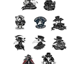 Amosfun 10pcs Beak Face Brooches Plague Enamel Pin Set Steampunk Brooches Cartoon Badge Brooch for Backpacks Jackets Clothes Bag Novelty Lapel Badge Silver (Mixed Style) steampunk buy now online