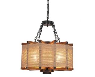 JIUFACAI Retro Hemp Rope Chandelier Vintage Ceiling Pendant Light Fitting Rope Chandelier, Retro Steampunk Ceiling Pendant Light Personalized Solid Wood Lamps steampunk buy now online