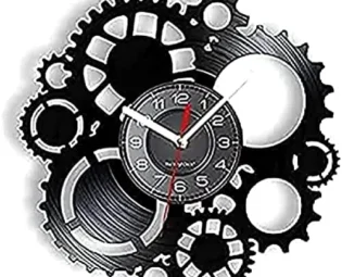 FIGMAN Bedroom Wall Clocks Silent Round Wall Clock Steampunk Gear Home Bar Crafts Mechanical Gear Old Factory Retro Album Clock Decorative gift steampunk buy now online