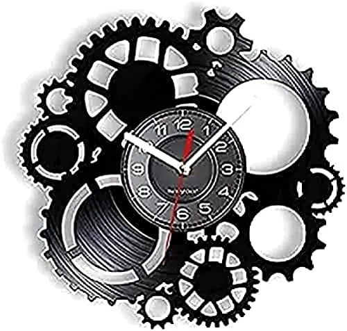 FIGMAN Bedroom Wall Clocks Silent Round Wall Clock Steampunk Gear Home Bar Crafts Mechanical Gear Old Factory Retro Album Clock Decorative gift steampunk buy now online