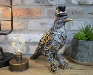 Detailed Steampunk Raven Bird Ornament with Top Hat by VentureAccessories steampunk buy now online