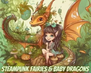 Steampunk Fairies and Baby Dragons Coloring Book for Adults: Adorable Enchanted Fairies With Lovable Baby Dragons for Adults Relaxation and Stress Relief steampunk buy now online