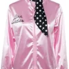 helymore Women Ladies Costume 50s Sandy Pink Satin Jacket with Neck Scarf T Bird Danny Halloween Costume Fancy Dress,XXXL steampunk buy now online
