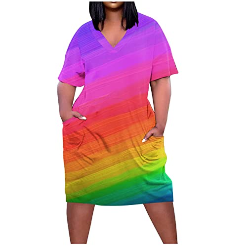 Women Dress Sale Clearance Plus Size Dress V Neck Summer Casual Sundresses Pocket Knee Short Sleeve With Pockets UK Ladies Dress Party Elegant Beach Dress Club Cocktail Work Dresses Evening Gowns steampunk buy now online