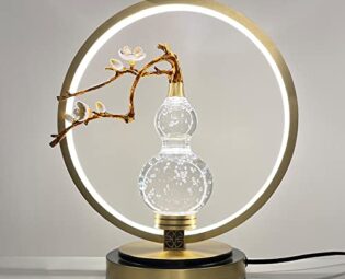 SDFDSSR Chinese Creative Bedroom Bedside Lamp Creative Crystal Gourd Table Lamp Large Oriental Copper Table Lamp For Tea Room Office Desk Nightstand Table Lamp steampunk buy now online