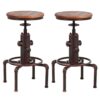 Topower American Antique Vintage Industrial Barstool Solid Wood Water Pipe Fire Hydrant Design Cafe Coffee Industrial Bar Stool Set of 2 steampunk buy now online